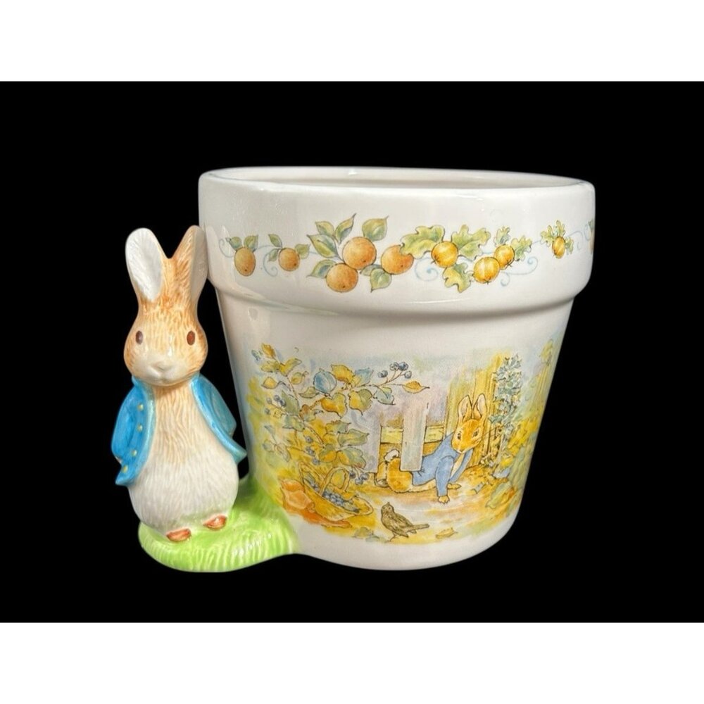 Beatrix Potter Peter Rabbit 1997 Teleflora Easter Spring Flower Pot Planter 5"